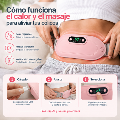 Cinturón Térmico Masajeador: Alivio Natural e Instantáneo para Cólicos y Dolor Menstrual