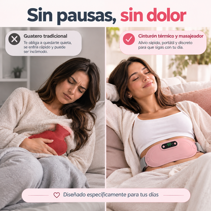 Cinturón Térmico Masajeador: Alivio Natural e Instantáneo para Cólicos y Dolor Menstrual
