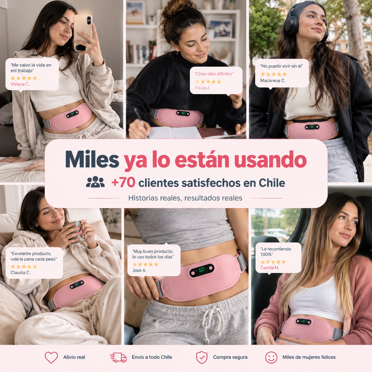 Cinturón Térmico Masajeador: Alivio Natural e Instantáneo para Cólicos y Dolor Menstrual